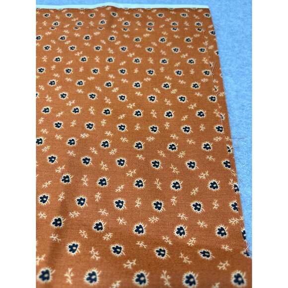 Vintage Orange Floral Cotton Fabric 1/4 yard x 44" for Quilting & Crafts - Picture 2 of 5